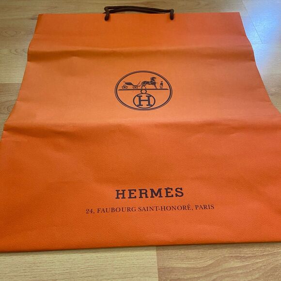 Hermes Paper Shopping Bag - orange large (18.5" x 16.5" x 6.75") [M] - Picture 3 of 6